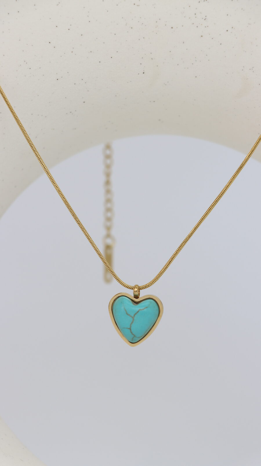 Blue Heart Pendant Necklace in Gold - Image 2