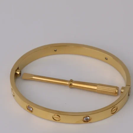 Love-Inspired Gold Bracelet – Classic Screw Motif Design