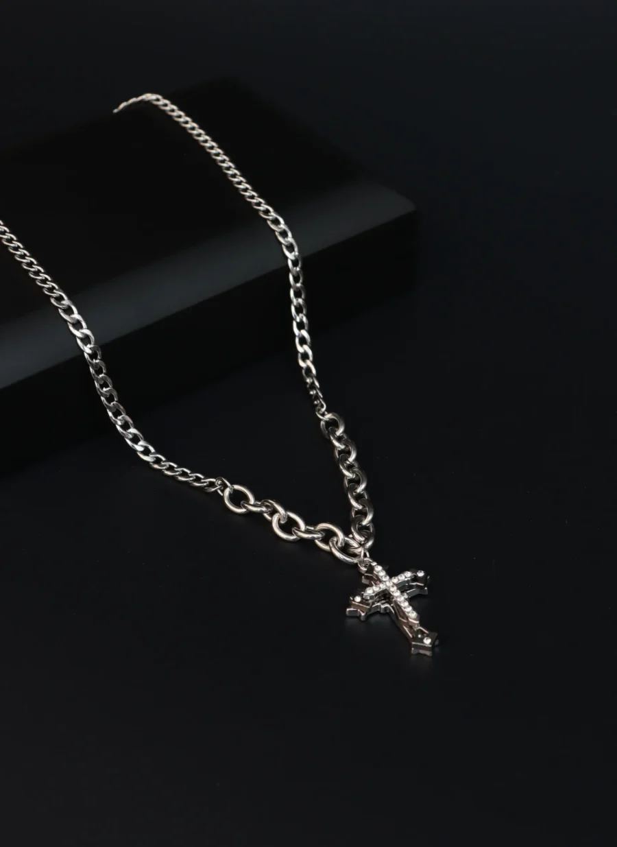 Silver Cross Pendant Chain