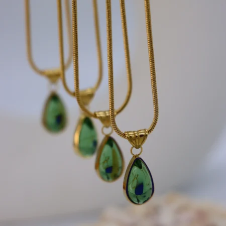 Emerald Enchantment Teardrop Necklace