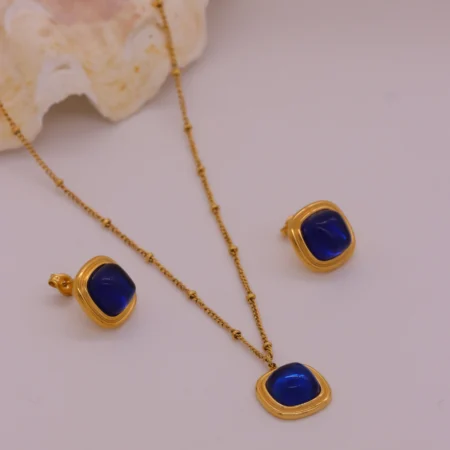 Blue Sapphire Crystal Charm Chain