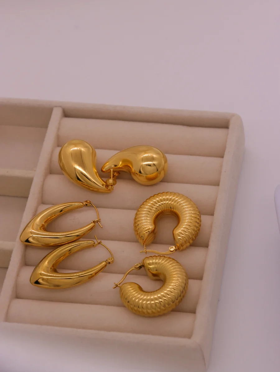 Golden Hoop & Huggie Assortment - Image 7