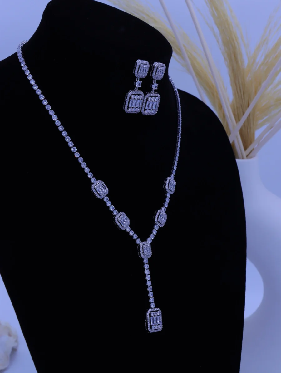 Emerald Cut Crystal Elegance Jewelry Set - Image 6