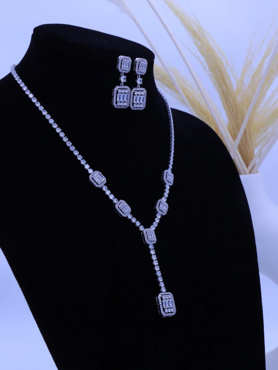 Emerald Cut Crystal Elegance Jewelry Set - Image 10