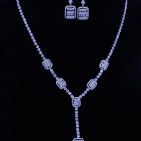 Emerald Cut Crystal Elegance Jewelry Set