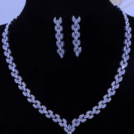Marquise Leaf Crystal Radiant Jewelry Set