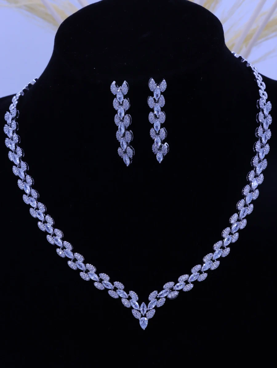 Marquise Leaf Crystal Radiant Jewelry Set