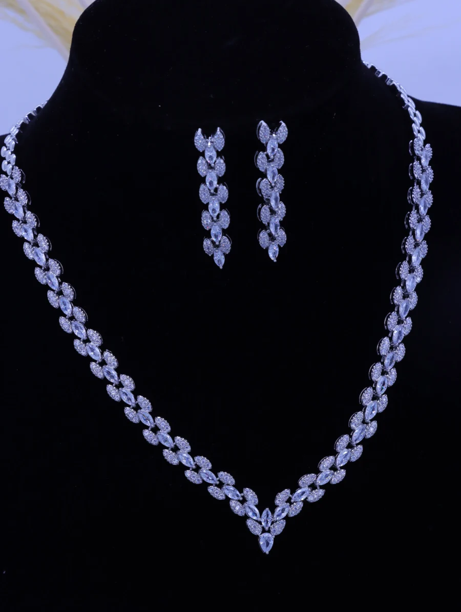 Marquise Leaf Crystal Radiant Jewelry Set - Image 6