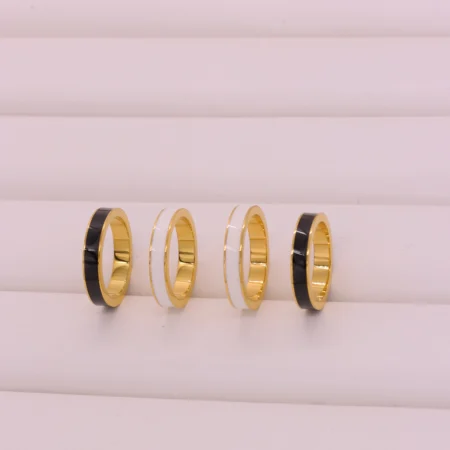 Minimalist Enamel Band Ring Set