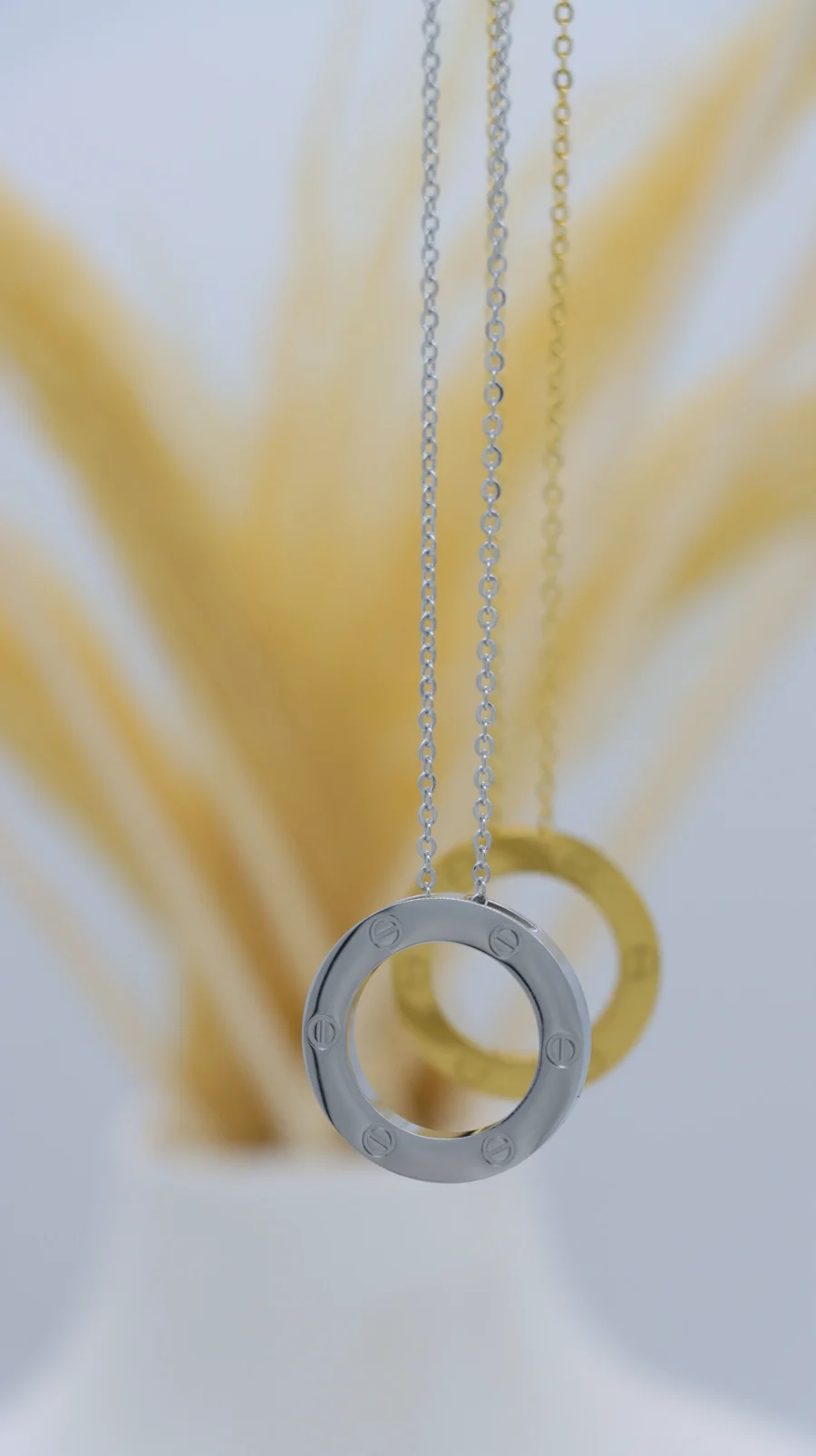 Iconic Circle Pendant Necklace Set - Image 2