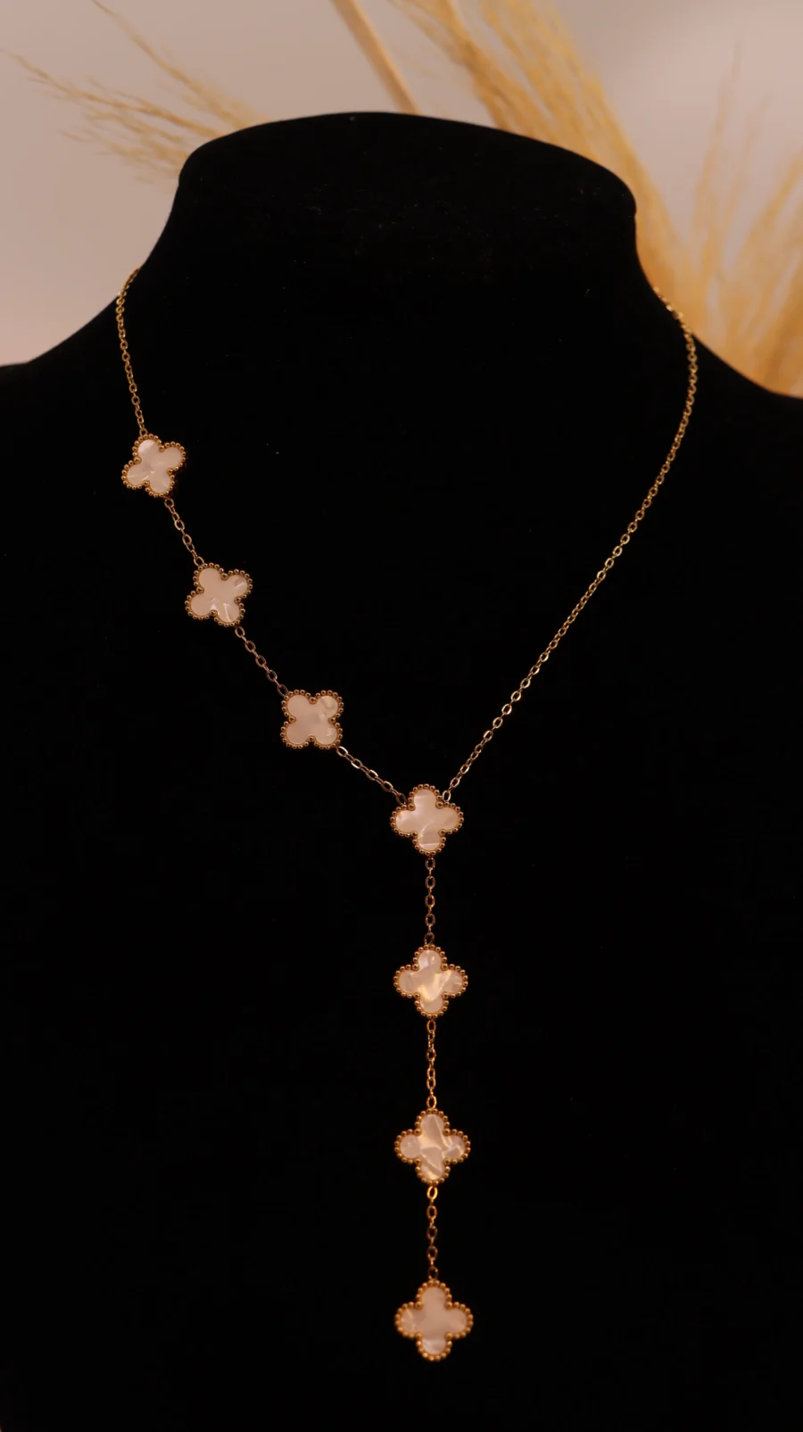 Malachite Clover Y-Drop Necklace - Image 12