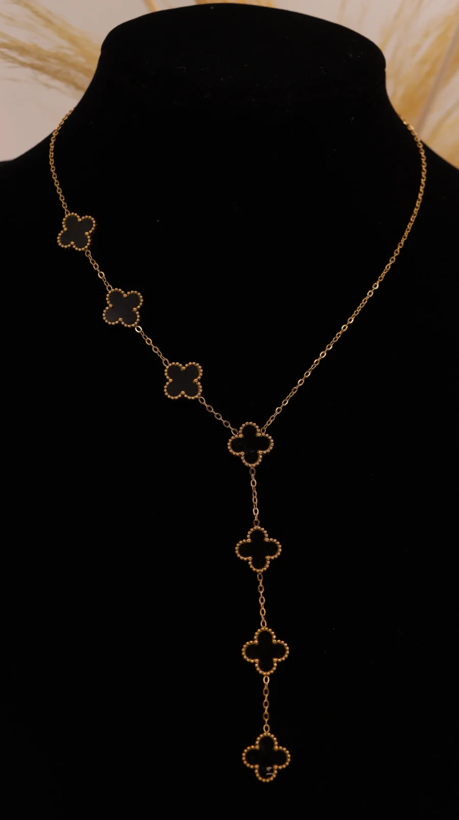Malachite Clover Y-Drop Necklace - Image 8