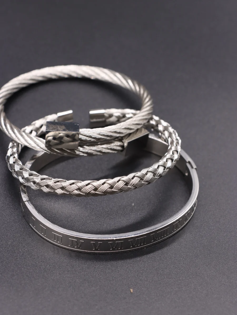 Elite Black Steel Bracelet Collection - Image 4