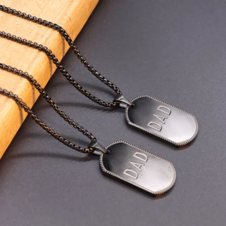 Dad Dog Tag Necklace Set - Father's Day Special