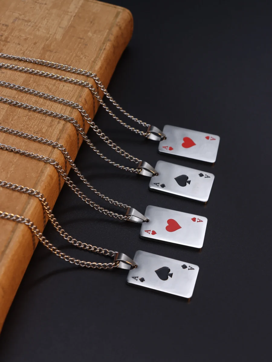 Ace of Hearts & Spades Card Pendant Necklace - Image 4