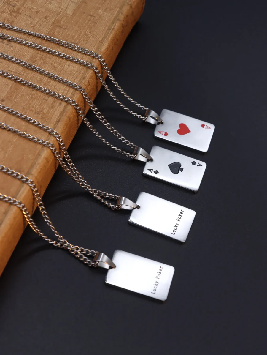 Ace of Hearts & Spades Card Pendant Necklace - Image 5
