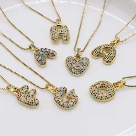 Rainbow Crystal Initial Pendant Collection