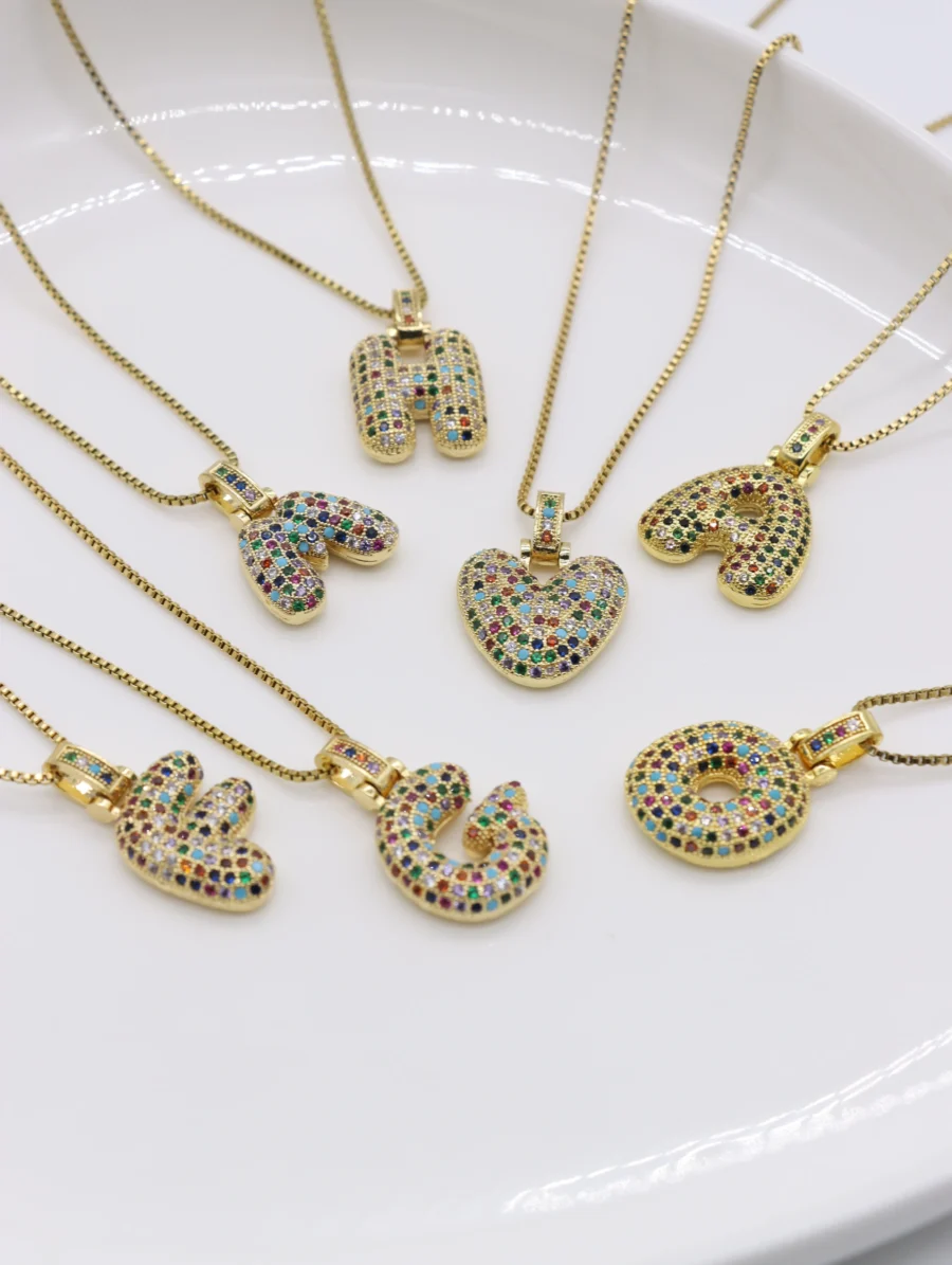 Rainbow Crystal Initial Pendant Collection