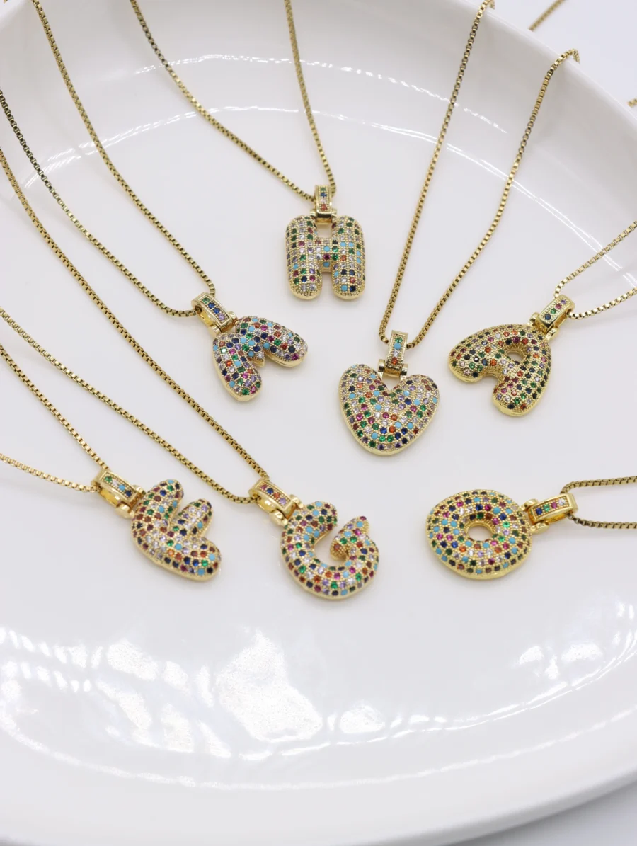 Rainbow Crystal Initial Pendant Collection - Image 3