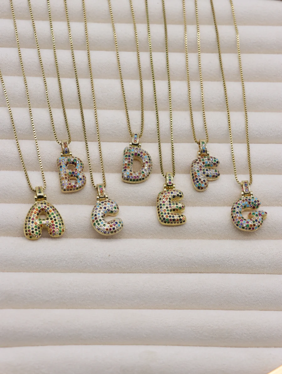 Rainbow Crystal Initial Pendant Collection - Image 4