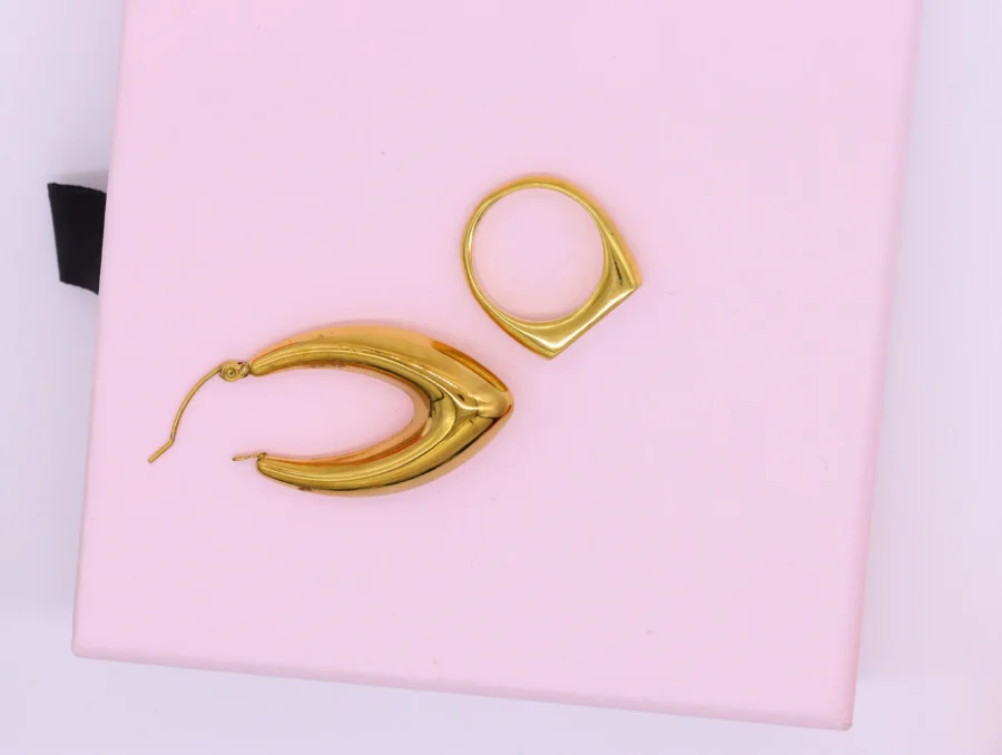 Luxe Golden Geometry Jewelry Set - Image 14