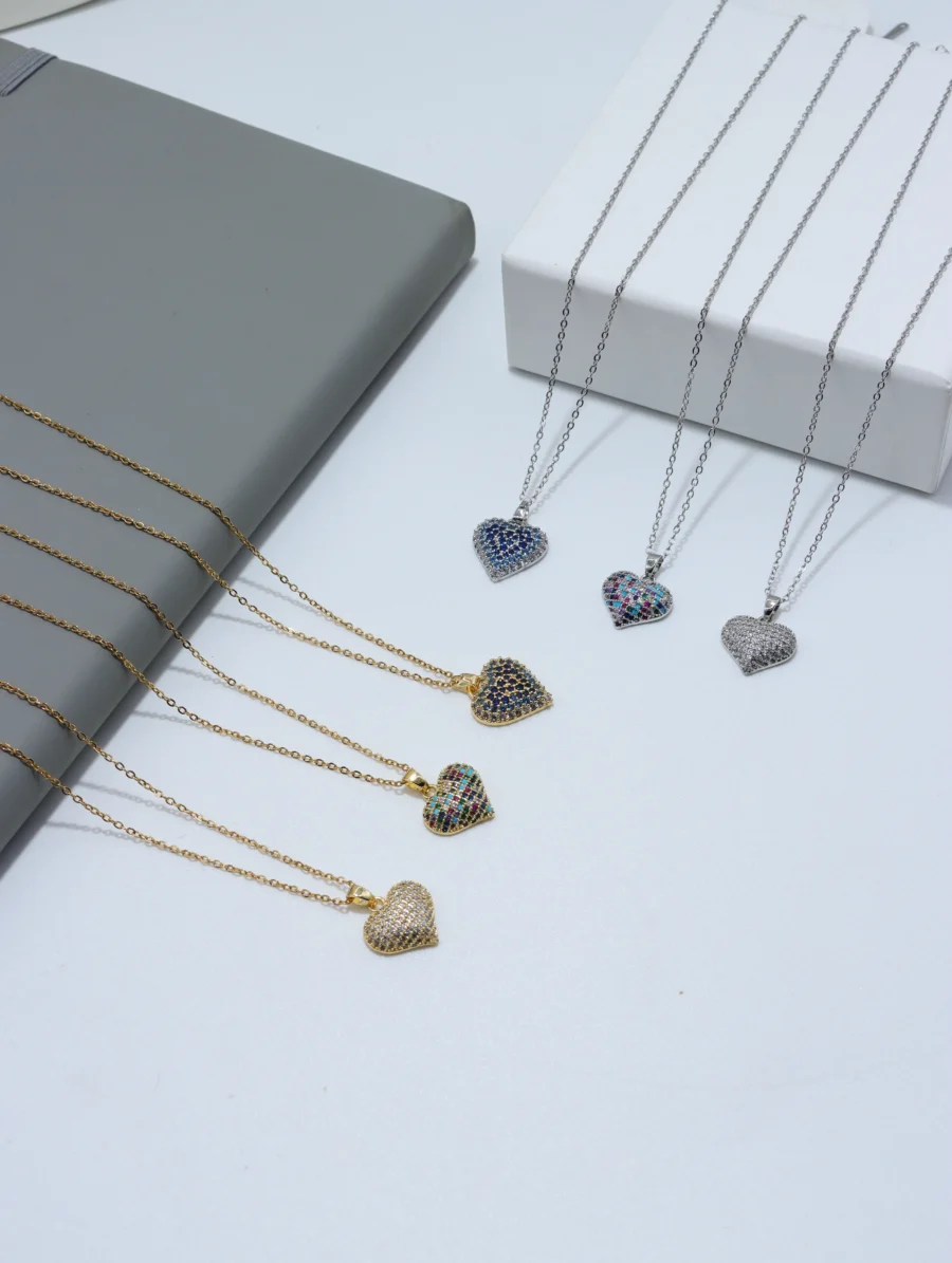 Pavé Heart Pendant Necklace