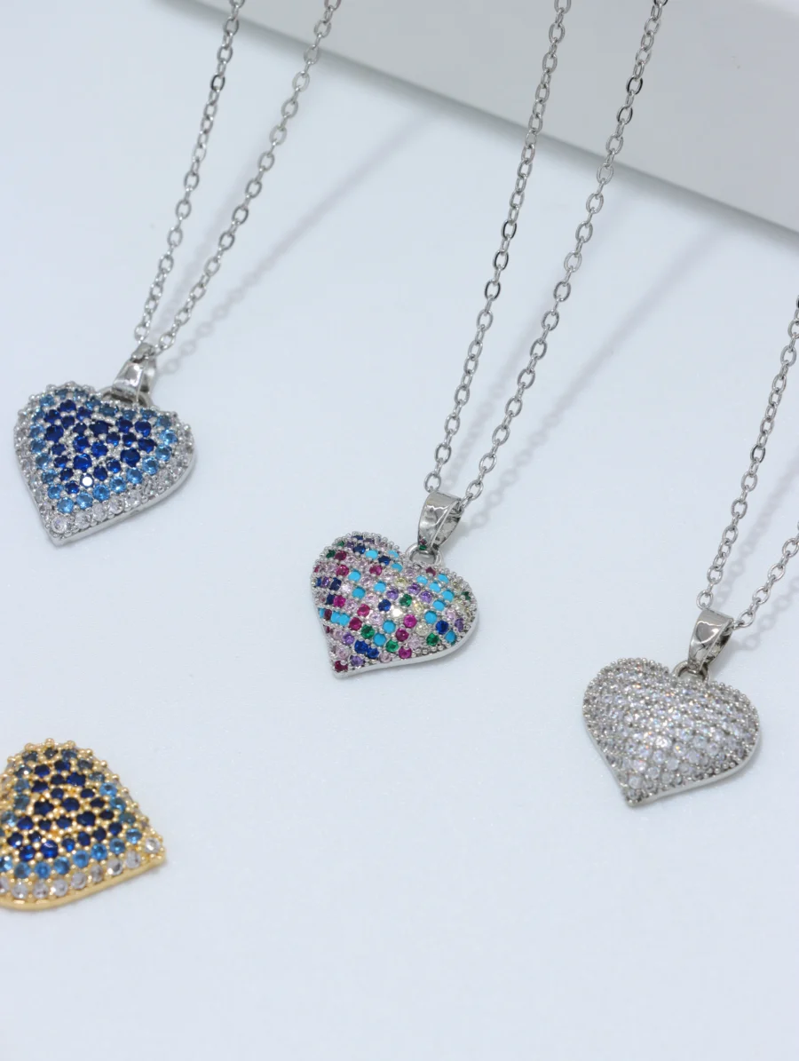 Pavé Heart Pendant Necklace - Image 10