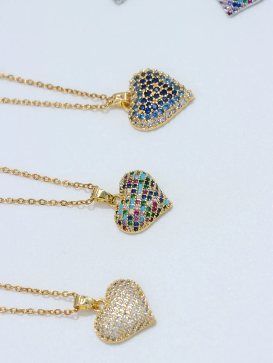 Pavé Heart Pendant Necklace - Image 9