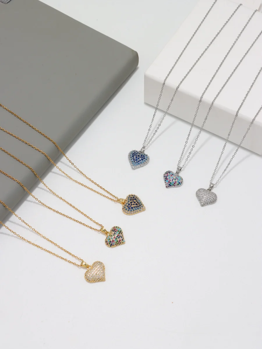 Pavé Heart Pendant Necklace - Image 7