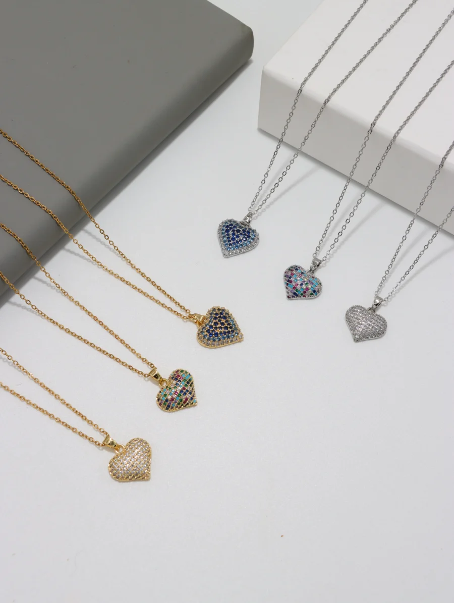 Pavé Heart Pendant Necklace - Image 6