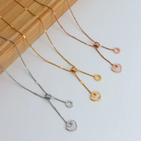 Modern Minimalist Circle Pendant Necklace Set
