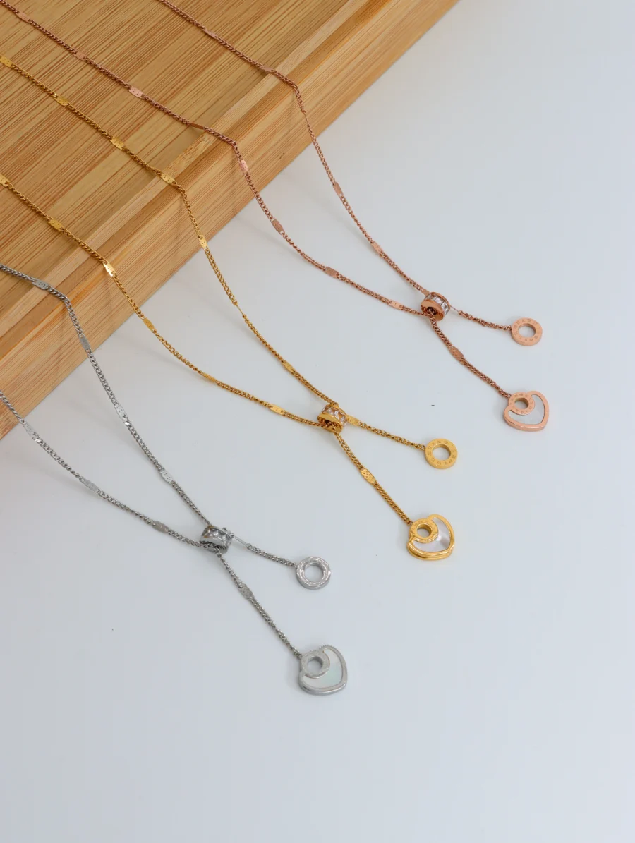 Modern Minimalist Circle Pendant Necklace Set