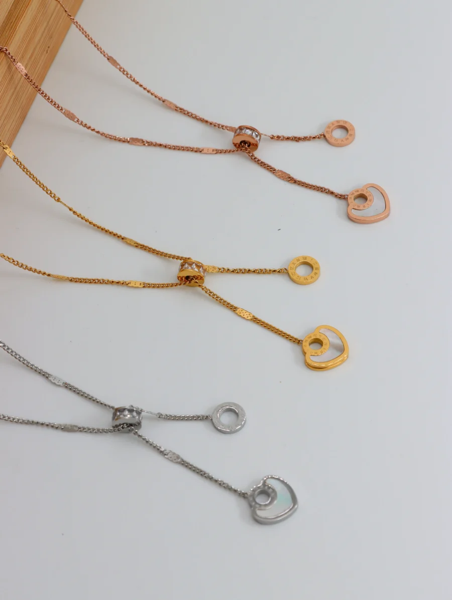 Modern Minimalist Circle Pendant Necklace Set - Image 6
