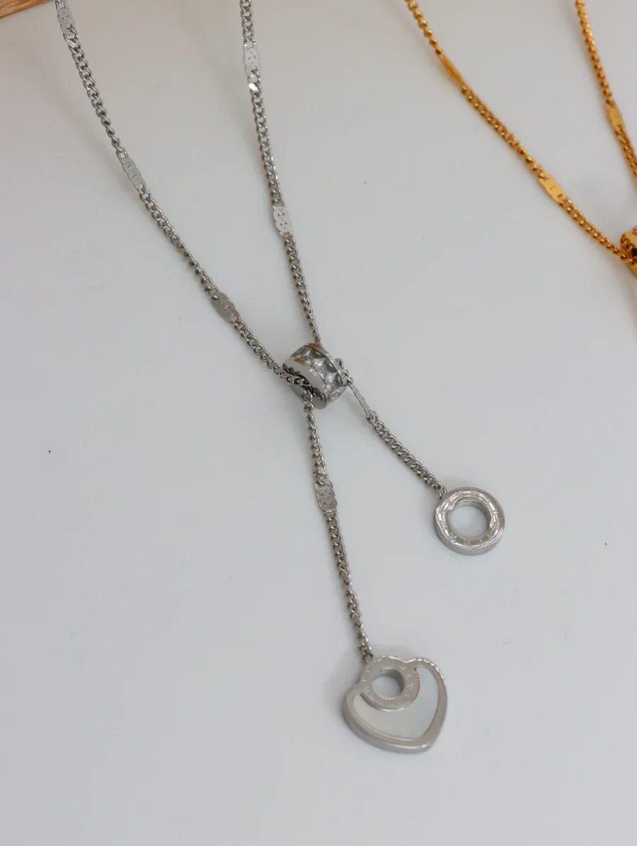 Modern Minimalist Circle Pendant Necklace Set - Image 7