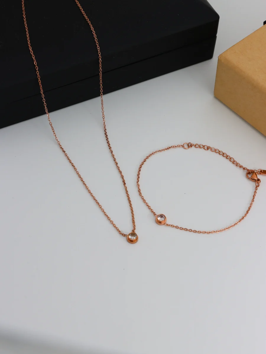 Delicate Bezel-Set Diamond Solitaire Necklace - Image 7