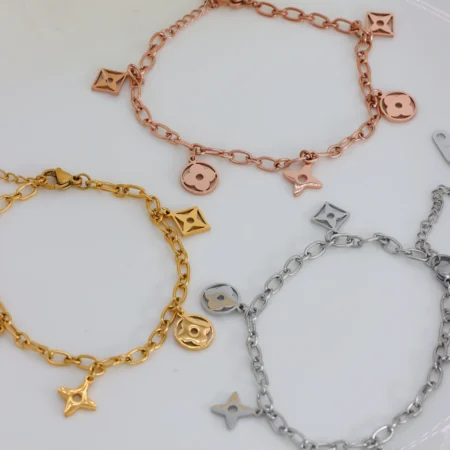 Geometric Charm Statement Bracelet