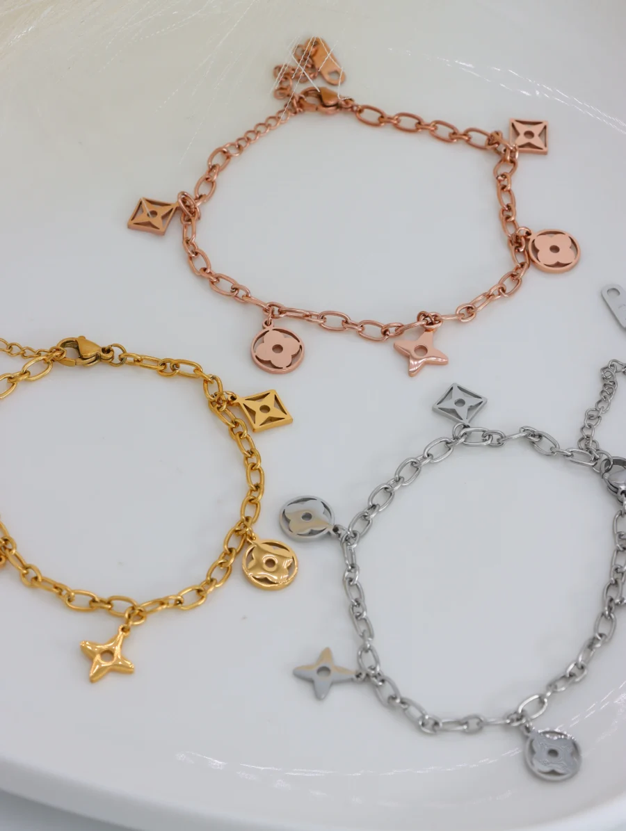 Geometric Charm Statement Bracelet