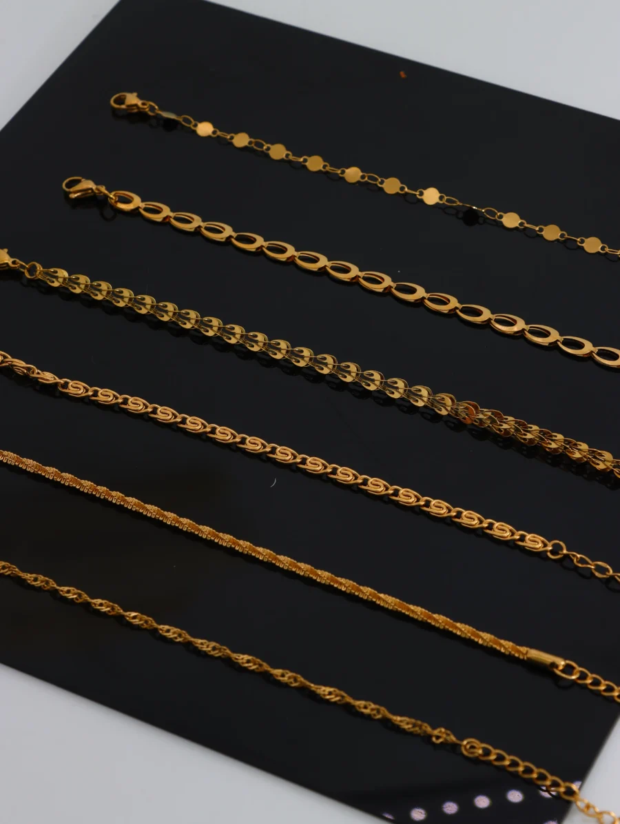 Golden Chain Link Bracelet Collection - Image 2