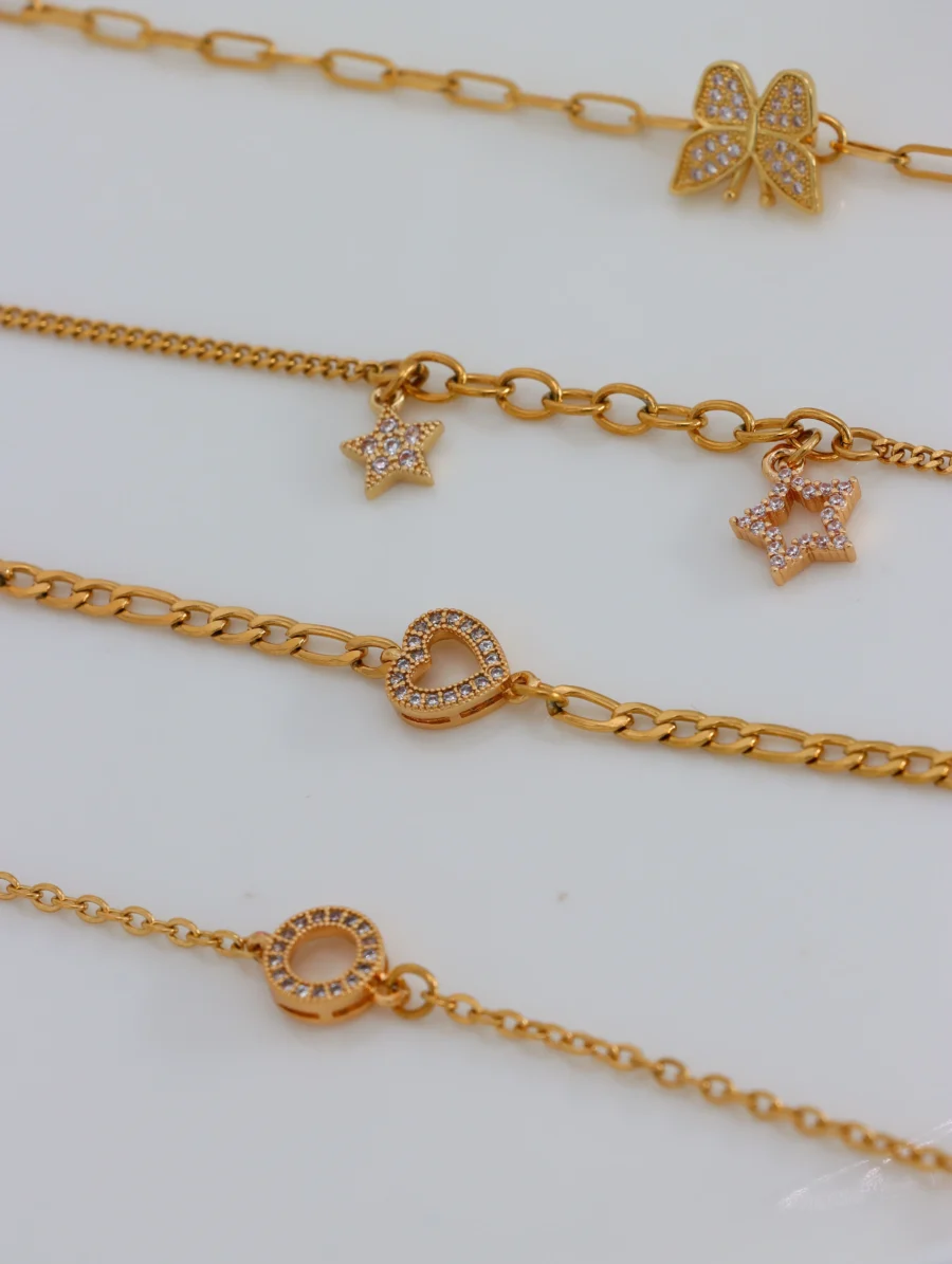 Pave Charm Golden Bracelet Collection - Image 3