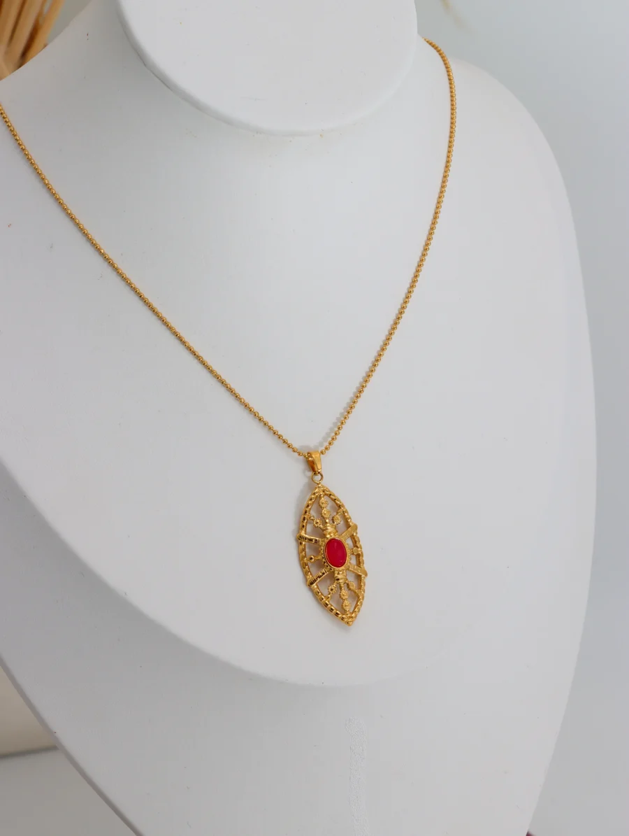 Golden Elegance Gemstone Pendant Necklaces - Image 6