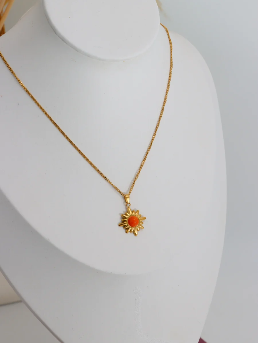Golden Elegance Gemstone Pendant Necklaces - Image 8