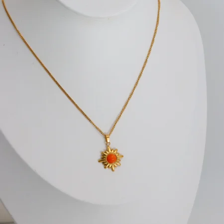 Red Marble Pendant Necklace