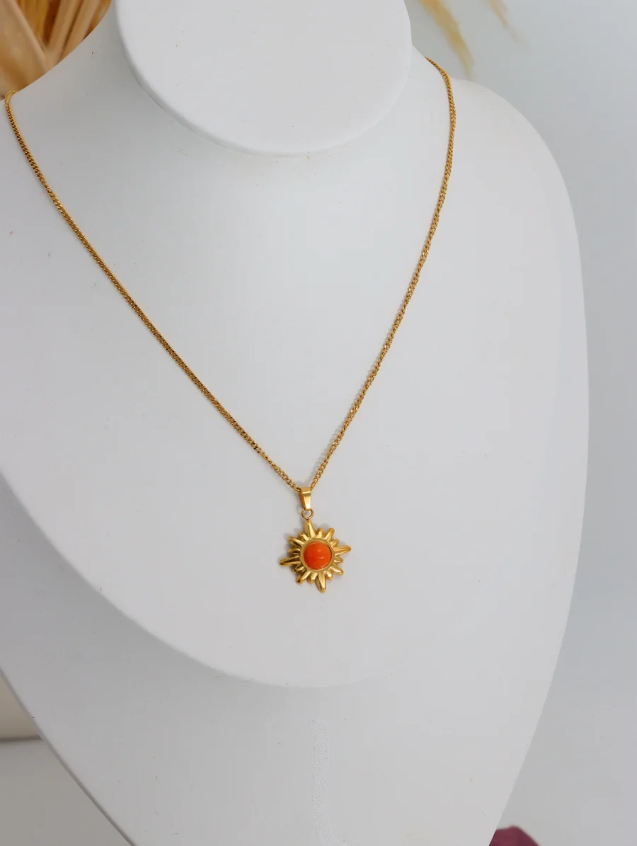 Red Marble Pendant Necklace