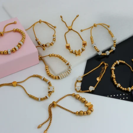 Golden Slider Charm Bracelet